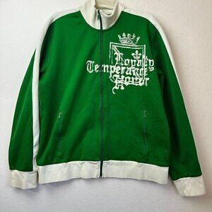 Men’s Express Track‎ Jacket men XL Green white Loyalty Temperance Honor retro